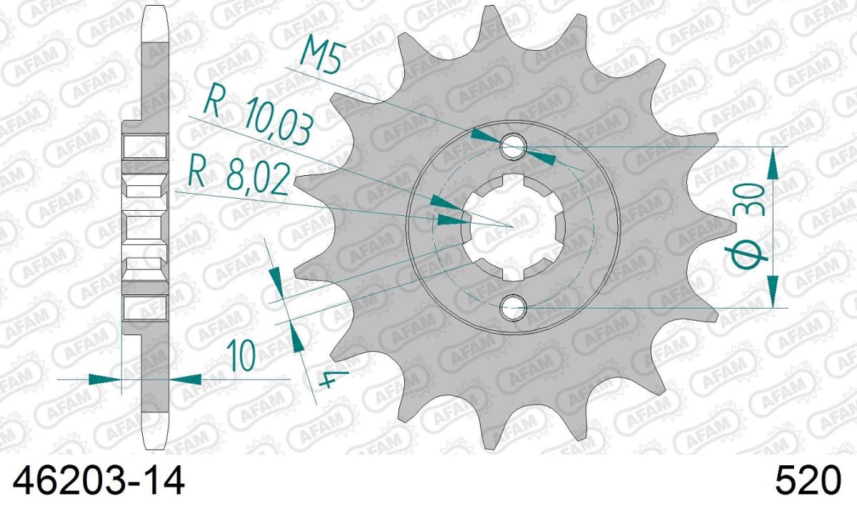 A46203.14 Pignone AFAM - 14 denti - CAGIVA HUSQVARNA 125