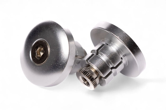 AV2008 Coppia tappi in alluminio per chiusura estremità manubrio ø 18mm