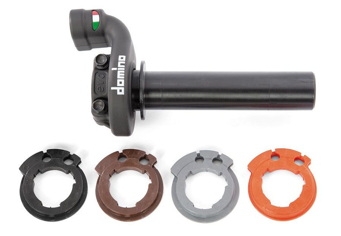 AV2334 Comando gas bifilo con 4 ghiere, senza manopole DOMINO "KRK EVO" Cross/Enduro bifilo