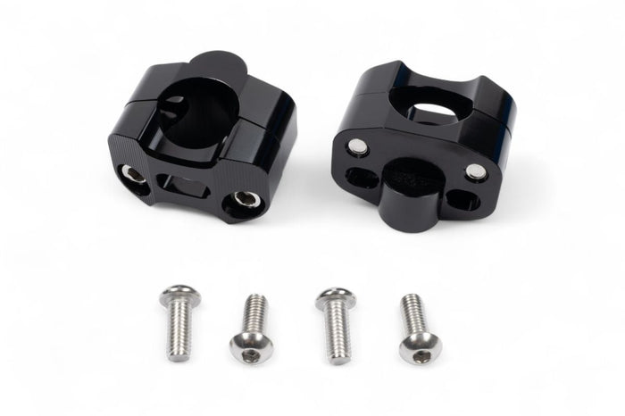 AV2341N Adattatori rialzati in alluminio anodizzato da 16mm per passare da manubrio ø 22mm a ø 28,6mm - Nero
