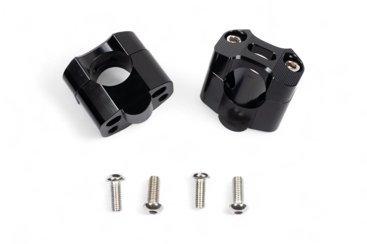 AV2342N Adattatori rialzati da 25mm per passare da manubrio ø 22mm a ø 28,6mm - Nero