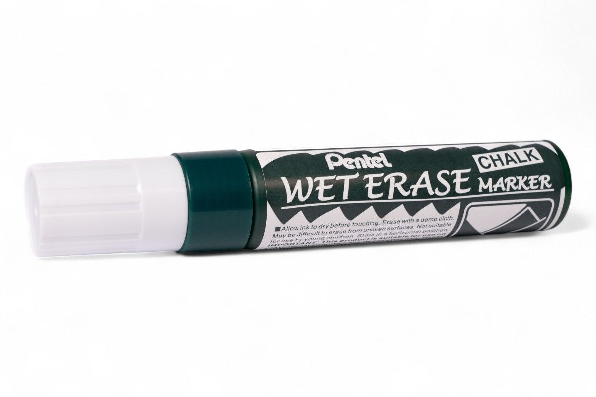 AV3403B Marcatore cancellabile Wet Erase per lavagne - Punta a scalpello "Jumbo" da 10-15mm - Bianco