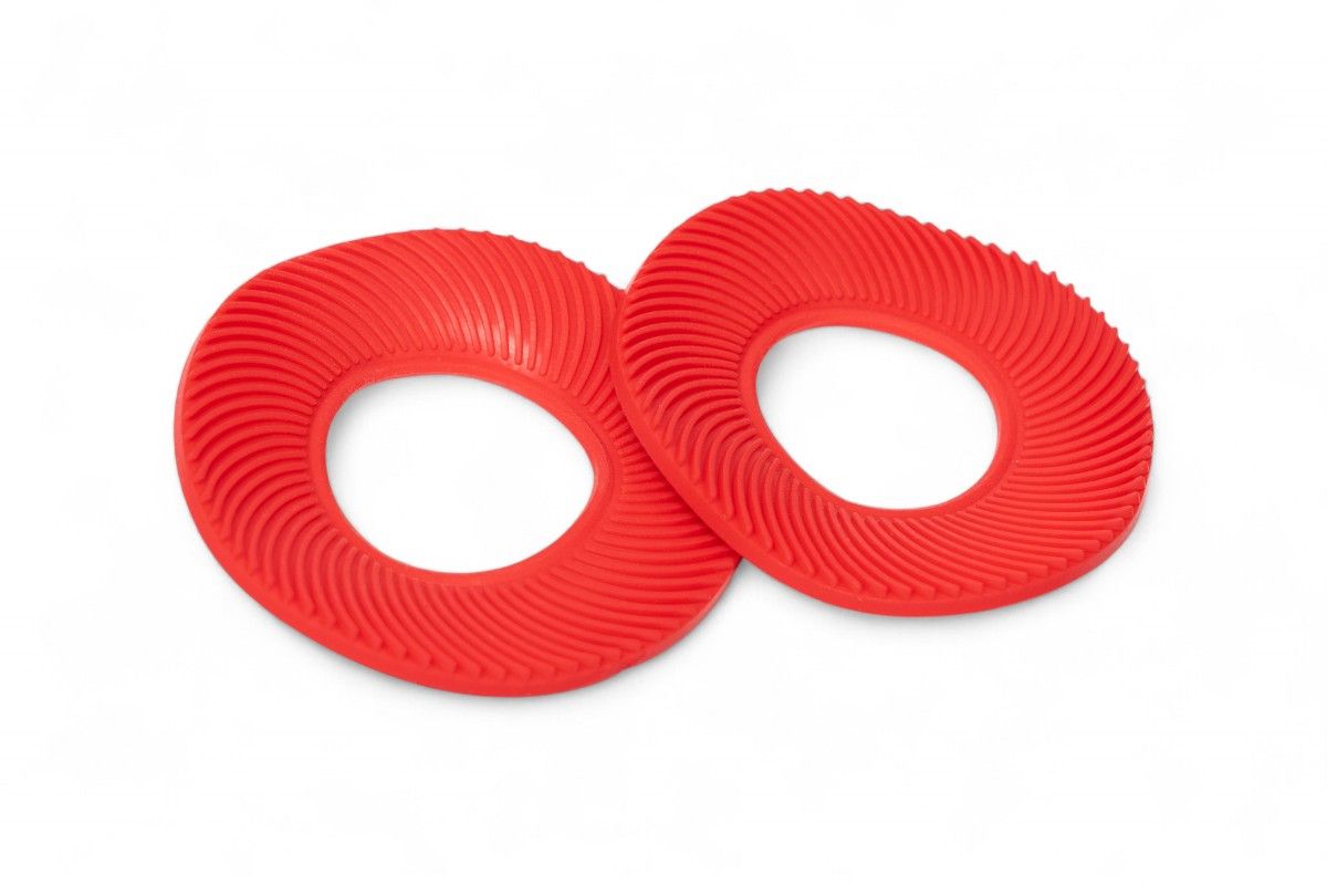 AV3412R Coppia anelli in gomma per manopole - Rosso