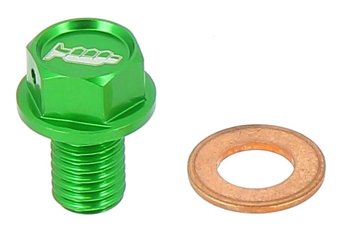 AV3443V Tappo drenaggio olio con inserto magnetico M10 x 15mm passo 1,50 - KAWASAKI - Verde