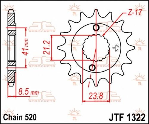 JTF1322.15 Pignone JT - 15 denti - XR 400 R 96-04