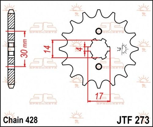 JTF273.14 Pignone JT - 14 denti - PIT BIKE
