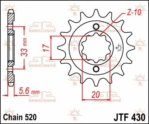 JTF430.14 Pignone JT - 14 denti - KAWASAKI SUZUKI