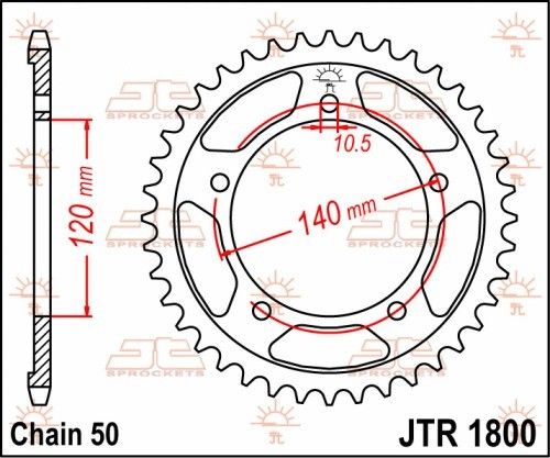 JTR1800.44 Corona JT acciaio nero - 44 denti - SUZUKI TRIUMPH