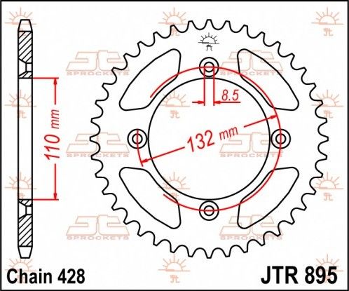 JTR895.49 Corona JT acciaio nero - 49 denti - GASGASG HUSQVARNA KTM 85
