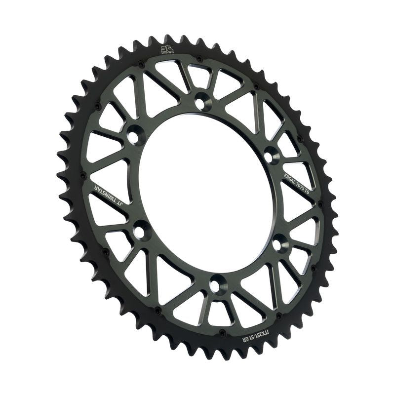 JTX251.51GR Corona JT TWINSTAR bi-metallo grigio - 51 denti - FANTIC YAMAHA