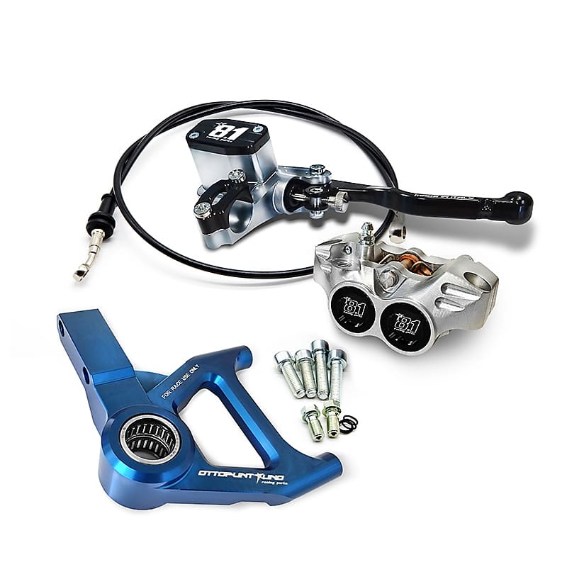 Kit freno 8.1 ant. rad. completo MC-11 + New Era per Zip SP/Vespa : colore_pinza - nero, colore_supporto - blu