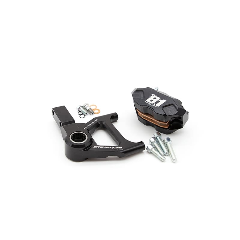 Kit freno ant. rad. parz. 8.1 con pinza Hurricane per Zip SP/Vespa : colore_pinza - arancio, colore_supporto - verde