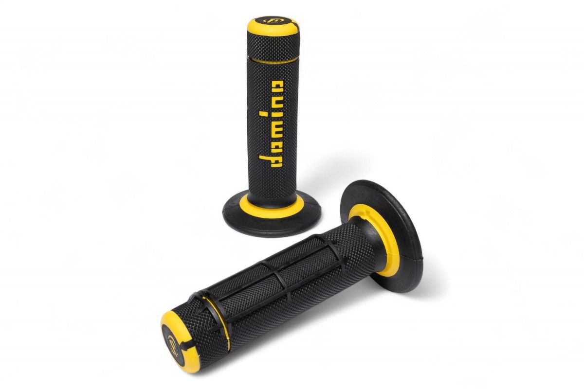 MN1589 Manopole DOMINO off-road A020 - Nero/giallo