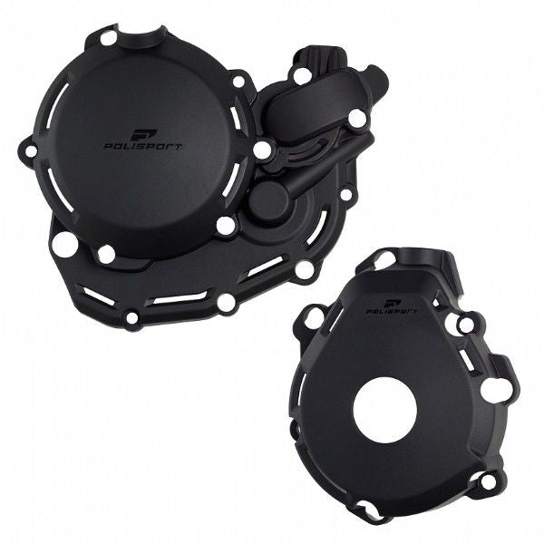P91377 Kit protezioni coperchi motore POLISPORT - GASGAS HUSQVARNA KTM - Nero