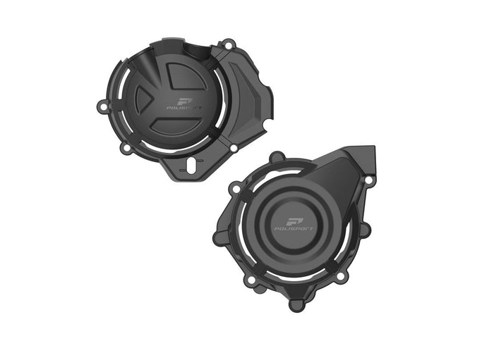 P91603 Kit protezioni coperchi motore POLISPORT - CF MOTO 450 MT - Nero
