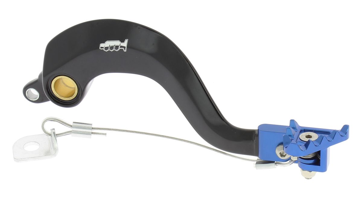 PDS913B Pedale freno forgiato nero con puntale snodato CNC blu FANTIC YAMAHA
