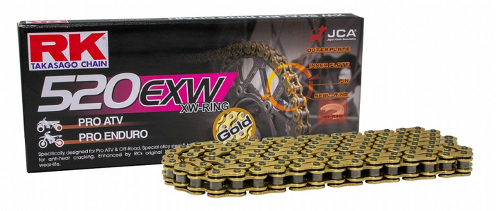 RK520EXW120G Catena RK 520 EXW - 120 maglie - Oro - con XW-ring