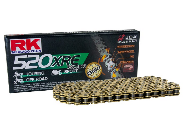 RK520XRE120G Catena RK 520 XRE - 120 maglie - Oro - con XW-ring