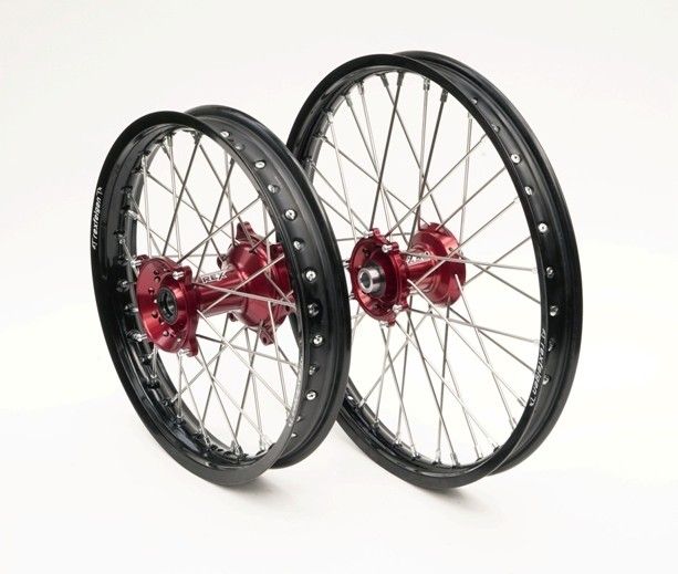 RX2000036 Ruota REX Anteriore 21" x 1,60 HONDA - Cerchio nero - Mozzo rosso