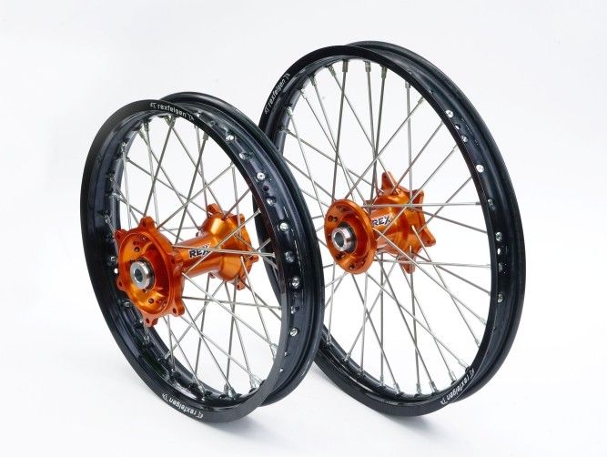 RX22100310 Ruota REX Posteriore 19" x 2,15 KTM - Cerchio nero - Mozzo arancione